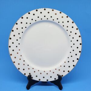 Grace's Teaware Gold Dots Rim 10.5" Dinner Plate